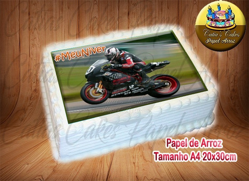 Moto Corrida Bike Racing Papel De Arroz P/ Bolo A4 Mod.04